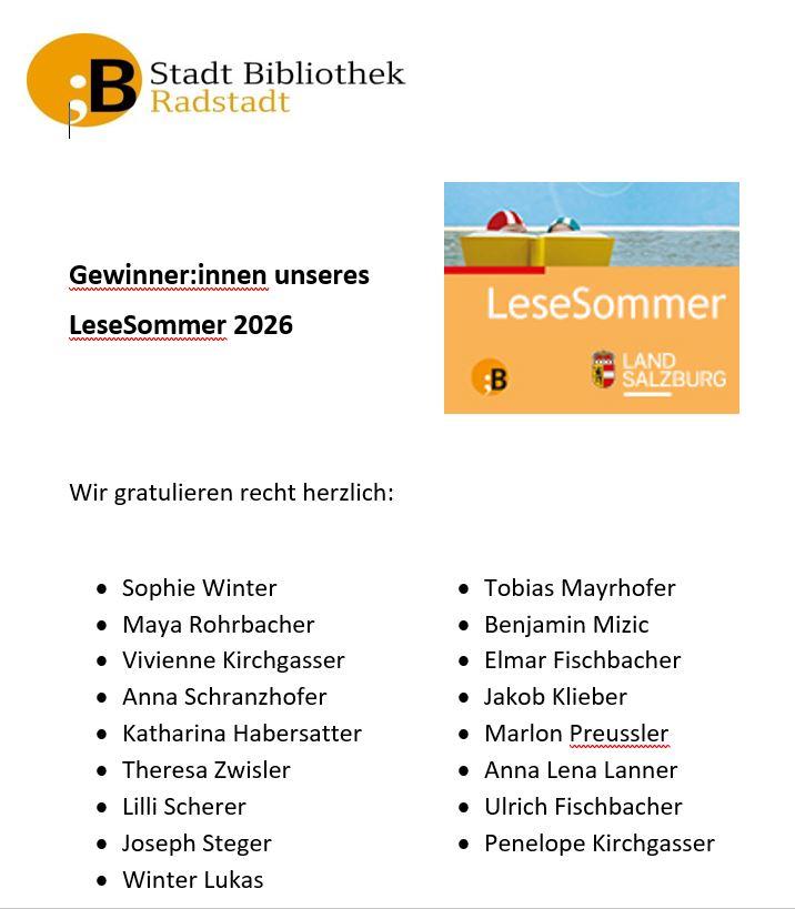 Gewinnerliste 2026